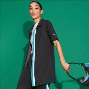 New Balance x Staud Snap Front Track Dress Navy Blue Medium Designer Colab